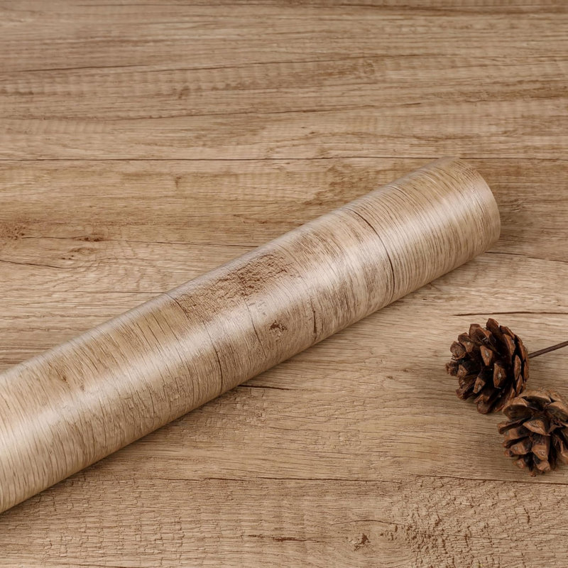 Brown Wood Oak Effect Self Adhesive Wallpaper Vintage 60 CM x 5 M Countertop Covering Vinyl Washable