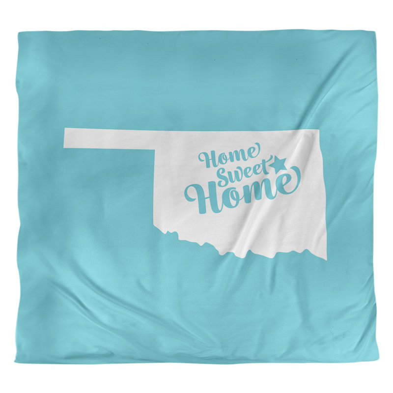 Housse de couette Sweet Home Tulsa, Housse de couette pour très grand lit, Bleu sarcelle, Microfibre