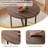 43.3" Round Extendable Dining Table Set For 4, Mid-century Modern Walnut Finish Mdf Kitchen Table With Cross Base & Upholstered Chairs, Space-saving Dining Room Furniture Set-1895374830