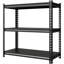 Étagère de rangement robuste à 3 niveaux en métal noir mat pour cuisine, garde-manger et garage - Étagères en acier réglables supportant jusqu'à 350 kg par niveau - Organisateur utilitaire - Dimensions : 90 × 40 × 91,2 cm, Couleur : Noir mat