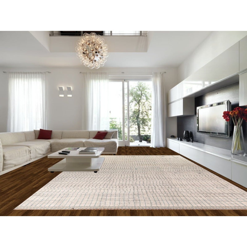 Tapis marocain à rayures terre en laine 12 x 18