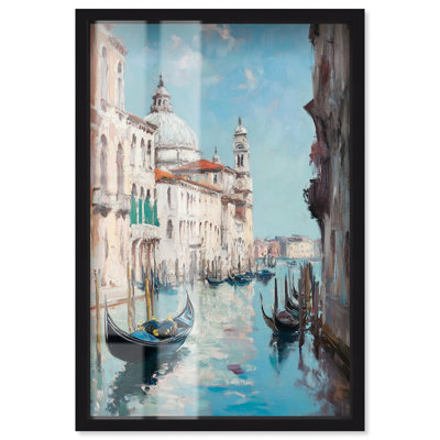 Décoration murale de cuisine Canal Clarity Shadowbox par Art Remedy, cadre noir, 21 x 31