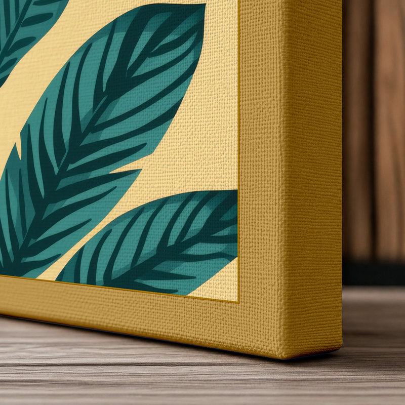 Trio Botanical - Wrapped Canvas, 24x16 - 61.0 x 40.6 cm, Ochre Border