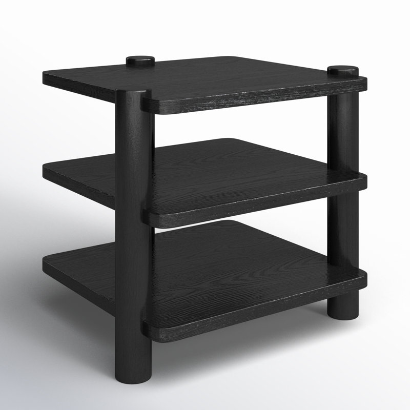 Hepburn 3 Shelf Wood Accent Table, Black