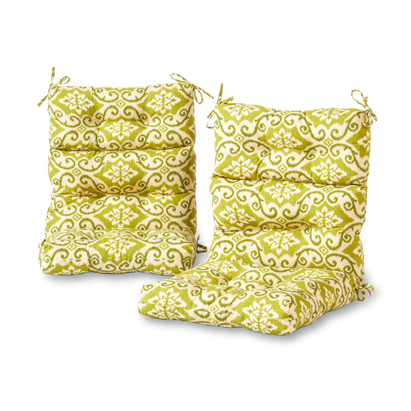 Lester Outdoor High Back Chair Cushion, Shoreham Ikat, 2