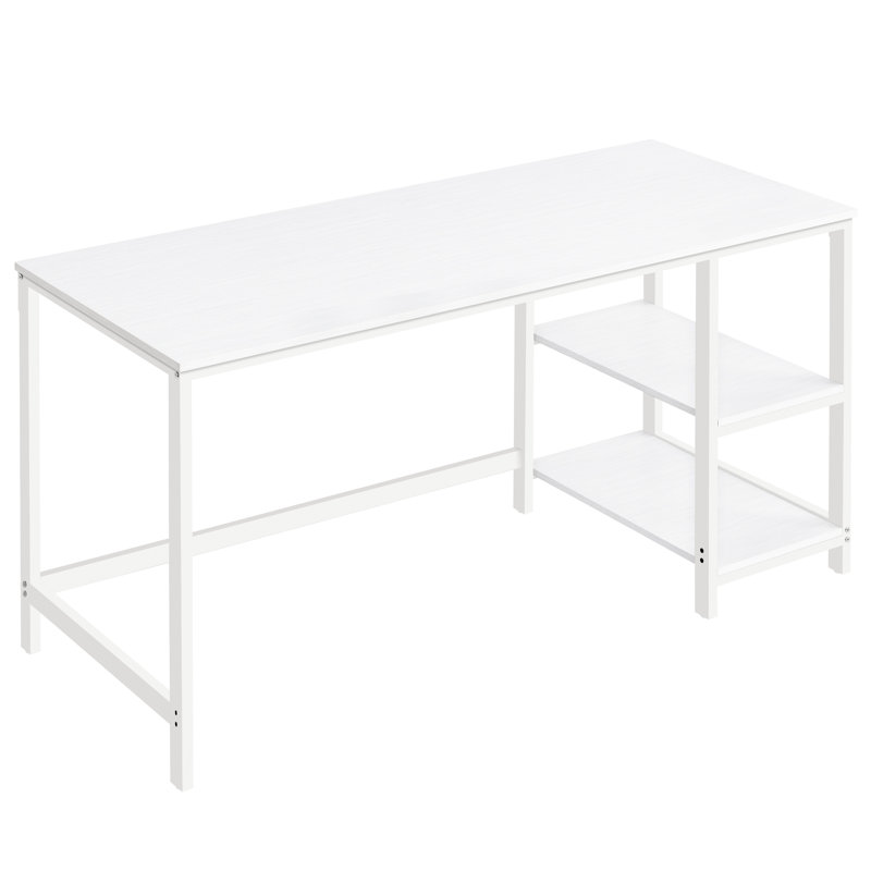 Alaudin Metal Base Computer Desk, White