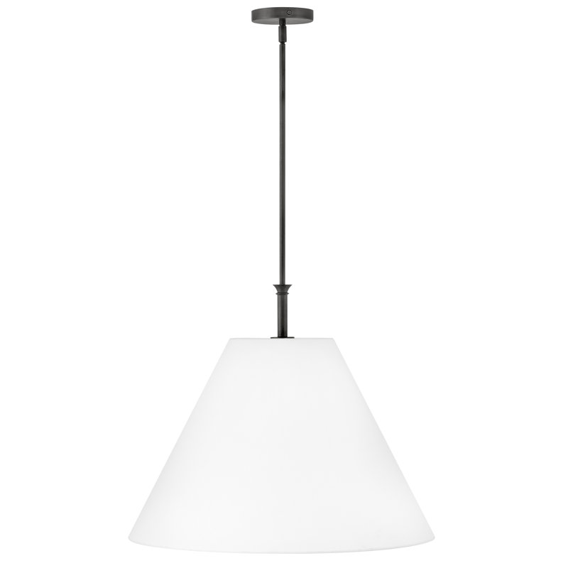 Luminaire suspendu en lin Greta Lrg par Hinkley, Noir, noir, noir, noir