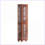 Cabinets Corner Curio with Adjustable Glass Shelves, Lighting, Solid Wood Legs | 70"H x 22"W x 16.95"D | Traditional | Solid Wood+MDF-371531261