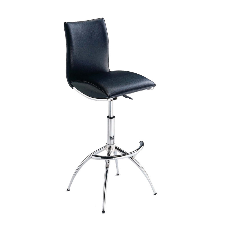 Modern Barstool Leatherette/Adjustable, Black