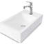 Lavabo de salle de bain mural en céramique - 18 x 10 po, blanc, teinté, élément pratique pour salle de bain, teint, design charmant