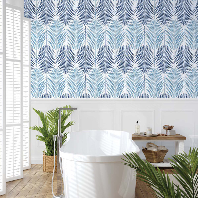 Rouleau de papier peint L 18 pi x l 20,5 po Wyndham, L 18 po x l 20,5 po, Bleu lagune