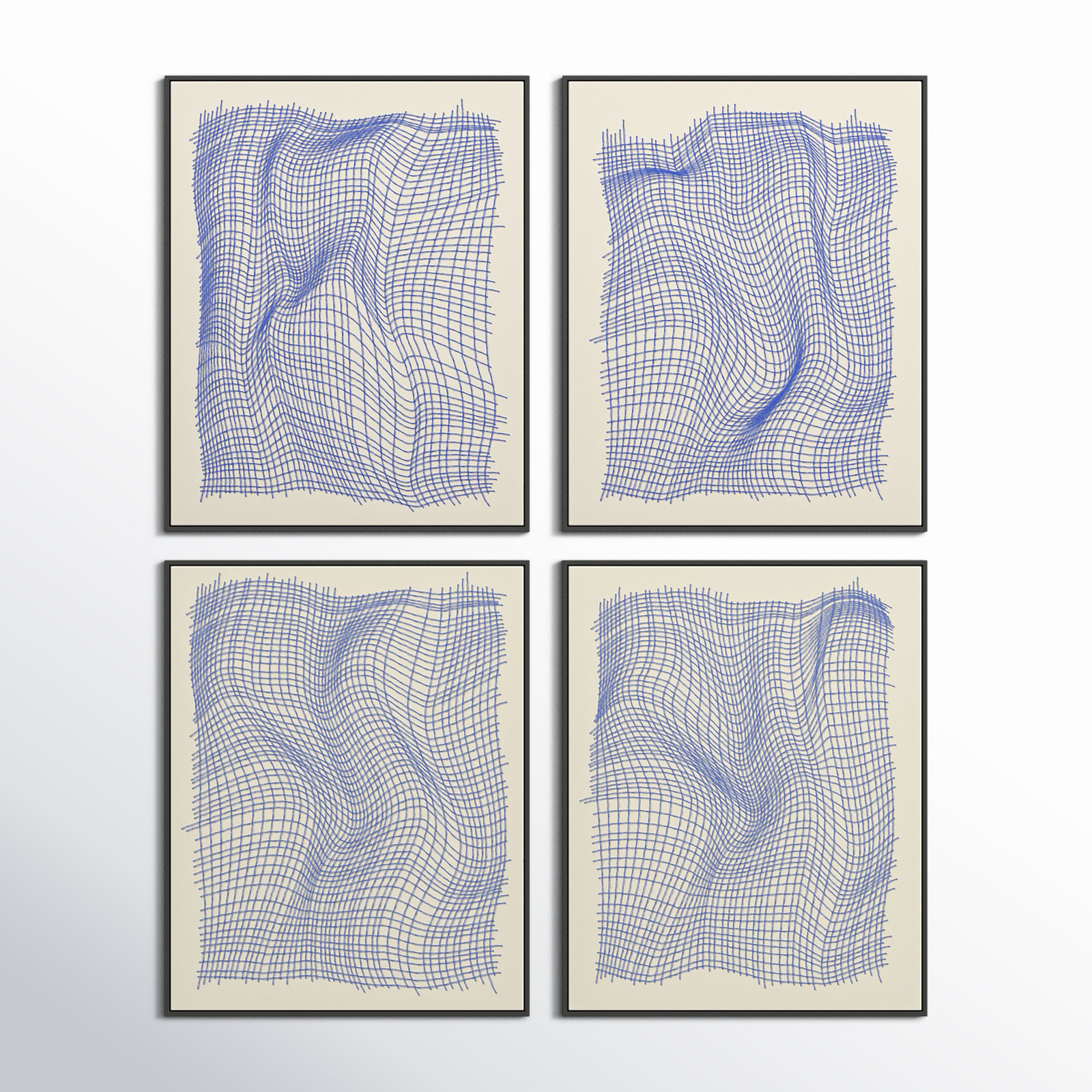 Netting by Jacques Pilon, Black Single Structure Framed Canvas, 50" H x 160" W x 1.25" D