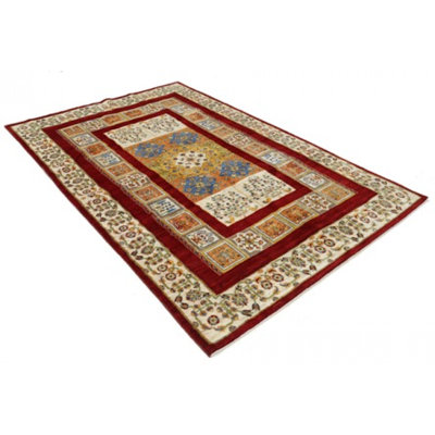 Makiyla One-of-a-Kind 5'6'' X 8'7'' Lamb's Wool Area Rug Red