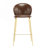 Kira Indoor Upholstered Bar Stool, Dark Brown With Metal Frame, Set Of 2-362739931