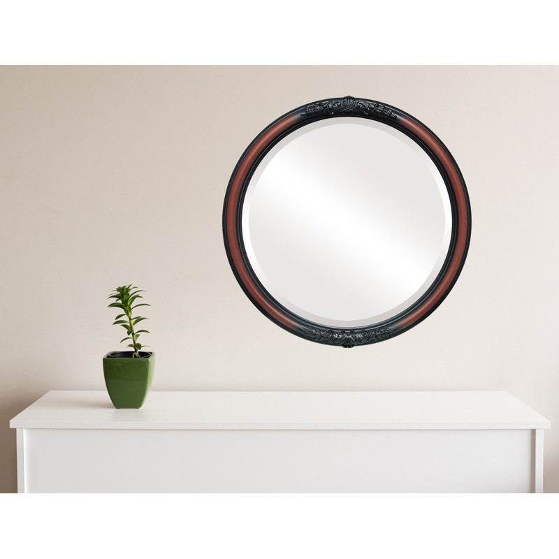Miroir Rhin, H 25 po x l 25 po, Bois de rose