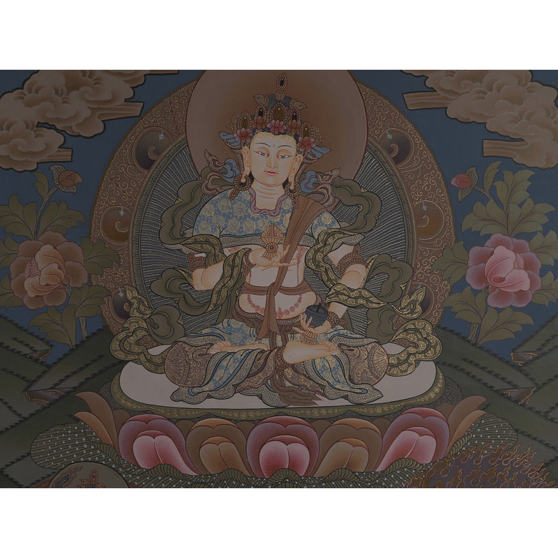Vajrasattva - divinité bouddhiste tibétaine (Thangka Brocadeless)