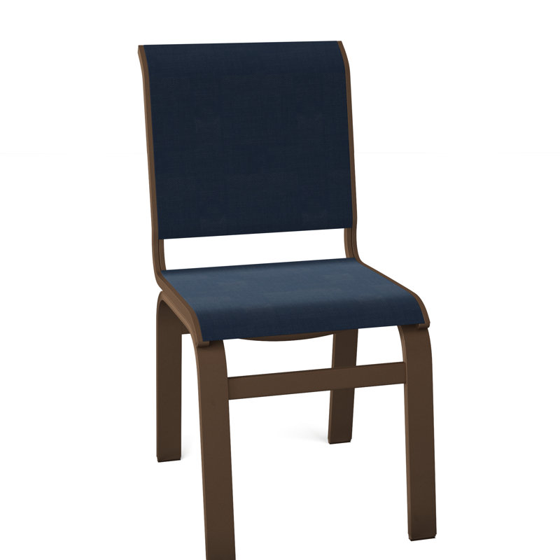 Chaise d'appoint de salle à manger Hiraku, Bleu marine 13D Sunbrella®, Kona texturé
