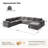 Cioffi Gosport 148"W Oversized L Shaped 8 Piece Down Blend Modular Cloud Sectional Sofa with Removable Cushion Cover-121600855