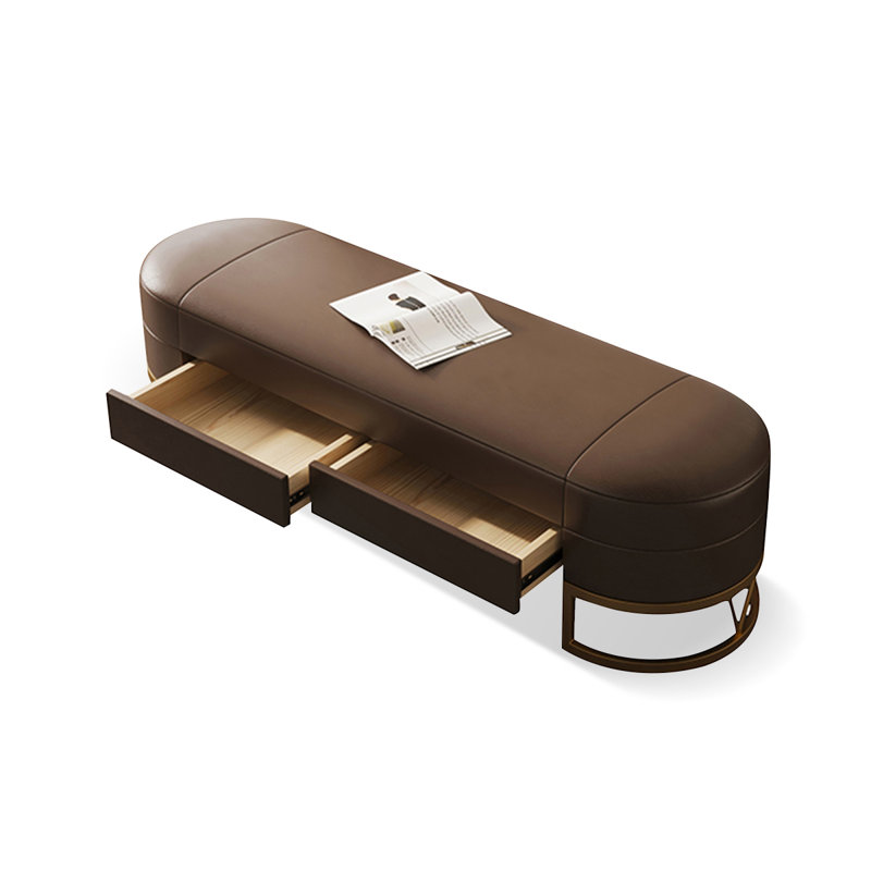 Banc avec revêtement, Brun, 16.54"H x 70.87"L x 17.72"D