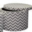Rangement de 17,54 po de hauteur pour un siège gris. Motif. Rangement de 19,5 po x 19,5 po x 15 po. 97% mousse, 3% tissu. Coussin de siège 23 po x 23 po x 2,35 po avec fonction.