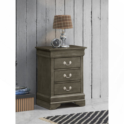 Charmante table de chevet traditionnelle grise