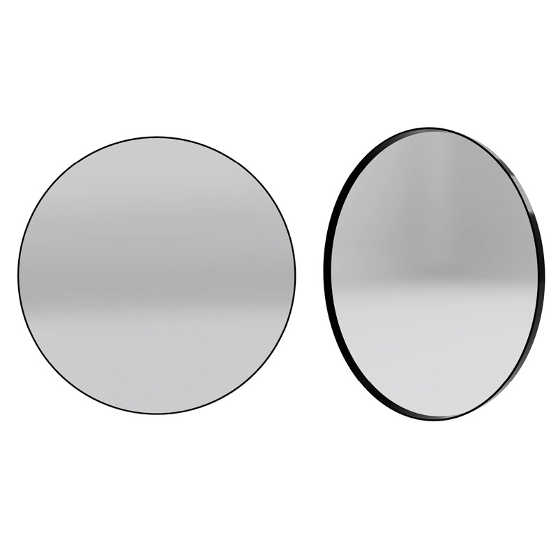 Metal Flat Wall Mirror, 31.5" H x 31.5" W