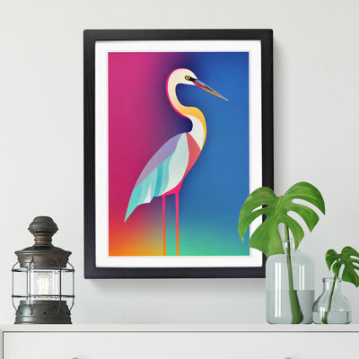 Lito Heron Bird In Abstract Vol.1 - Picture Frame Print