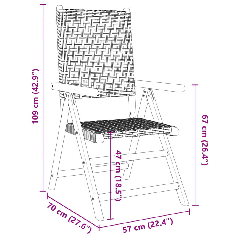 Houilles Patio Dining Accent Chair, Black