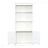 78.75''H 4-Tier White Display Shelf With 5-Colors Dimmable Ceiling Light Freestanding Farmhouse Bookcases With Storage & Doors Bookshelf With Adjustable Glass Shelves For Home & Office-1282746721
