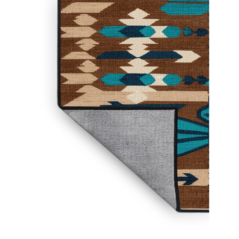 Washable Dragonfly Southwestern Area Rug, Rectangle 5' x 7'