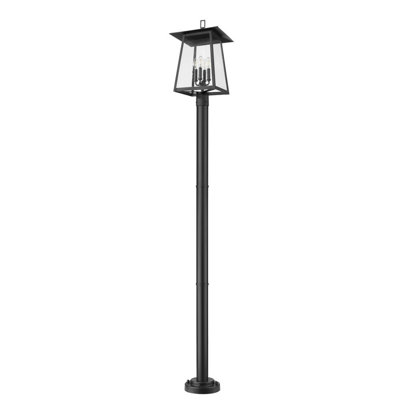Solis 4 Light Outdoor Post Mounted Fixture in Black