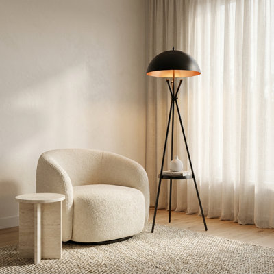 Lampe sur pied géométrique noire Valo