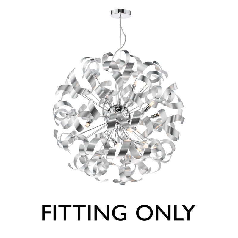 - Light Pendant, 277cm H x 57cm W x 57cm D, 12 Lights, Polished Chrome