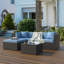 Canapé modulaire en osier pour patio