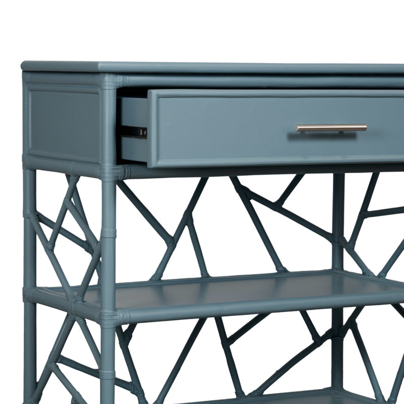 End Table with Storage, Regatta Blue