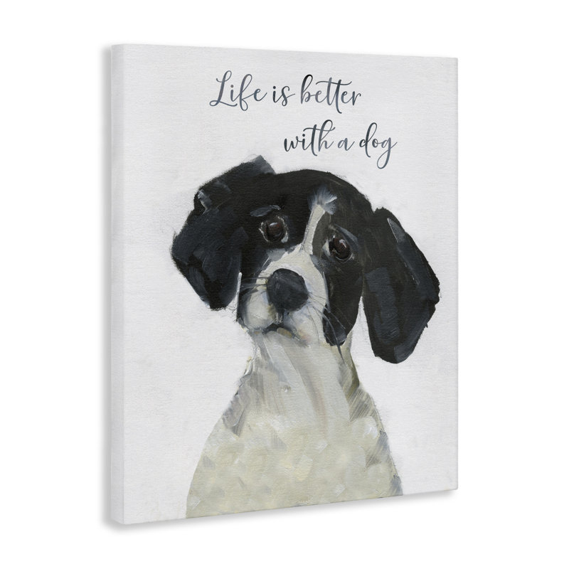 «Life Is Better Dog Sentiment» par Sally Swatland, H 20 po x l 16 po