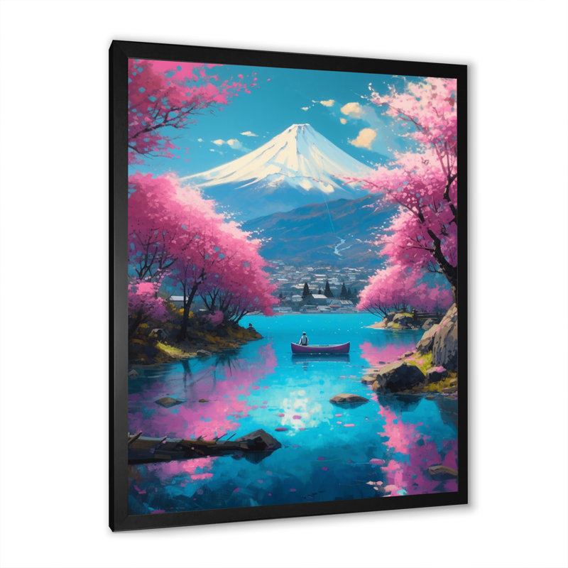 Gilby Cherry Blossom Lake I, Cadre photo noir, H 20 po x l 12 po x P 1 po