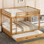 Lit superposé en bois de taille grand avec lit gigogne escamotable, matériau en pin, maximise l'espace de la chambre à coucher, fabrication de lattes solides, peu encombrant pour des garde-corps limités-1905658316