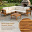 Ensemble de canapé d'extérieur 4 pièces, ensemble de mobilier de patio en forme de L avec table basse, ensemble de salon d'extérieur avec coussins gris et tables d'appoint-1538052551