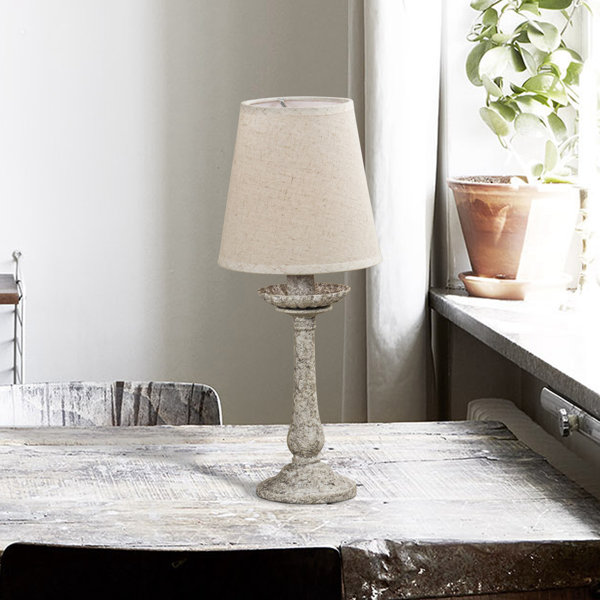 12.6 Distressed Gray Table Lamp Rosalind Wheeler