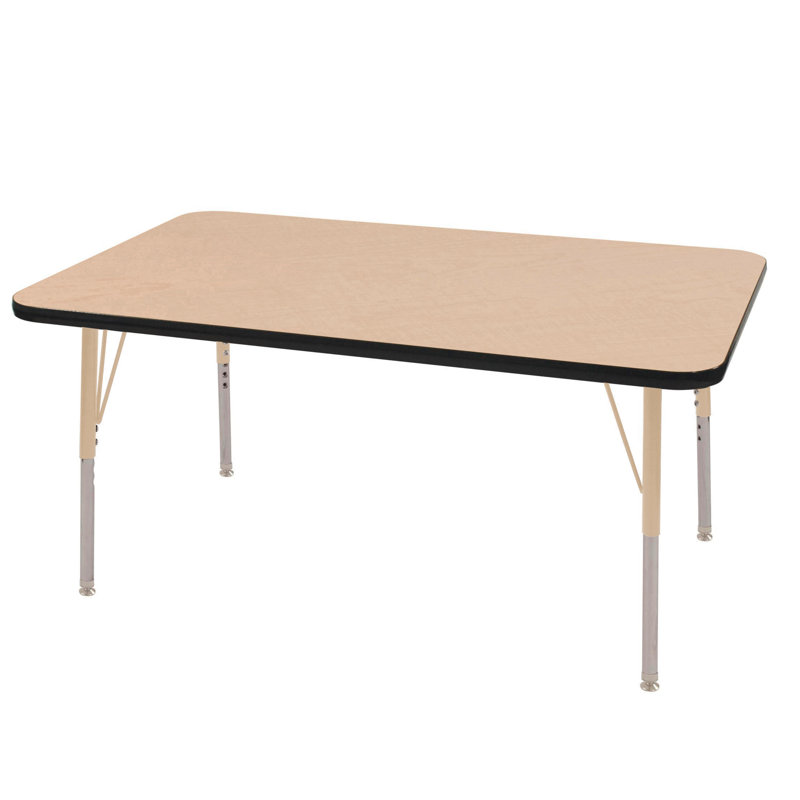Table d'activité rectangulaire à hauteur réglable en forme de T, 24 po x 48 po, Roulement pivotant standard