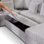 Canapé modulaire en velours côtelé de 103 po en forme de U super doux avec rangement et lit escamotable, table basse d'angle avec porte-gobelet et port USB; Convient au salon, canapé modulaire en velours côtelé confortable