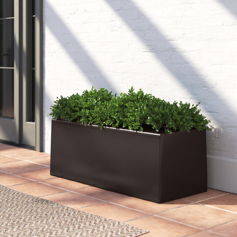 Bac à fleurs rectangulaire Cogburn Belmont, Brun, H 10 po x l 30 po x P 10 po