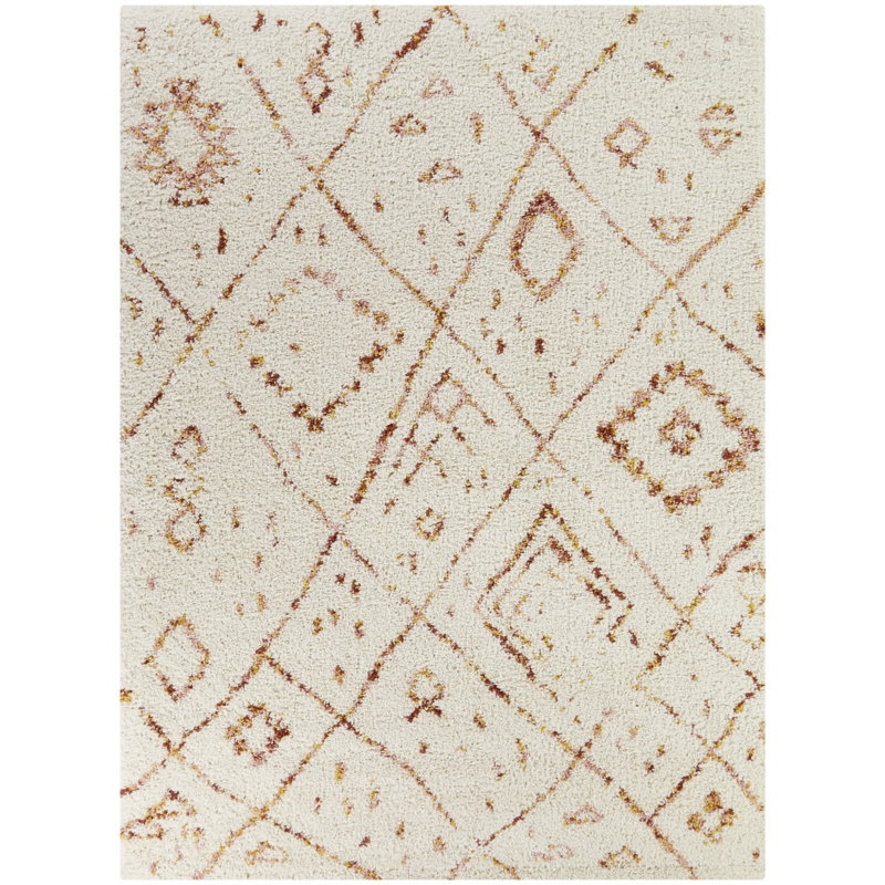 Krall Moroccan Shag Area Rug, Rectangle 5'3" x 7'