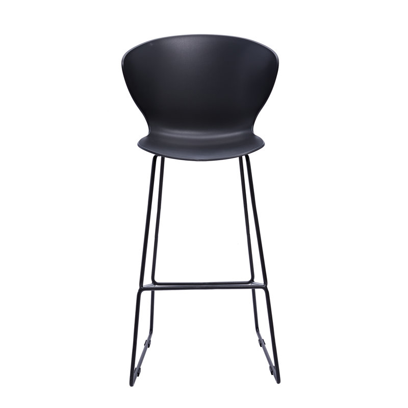 Tabouret de bar et de bar Varvara, Tabouret de bar (siège d’une hauteur de 30 po), Noir, noir, noir, noir