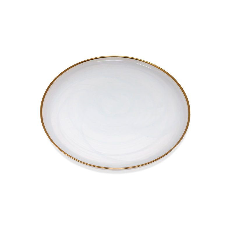 Assiette plate en verre 13 po, 4 pièces
