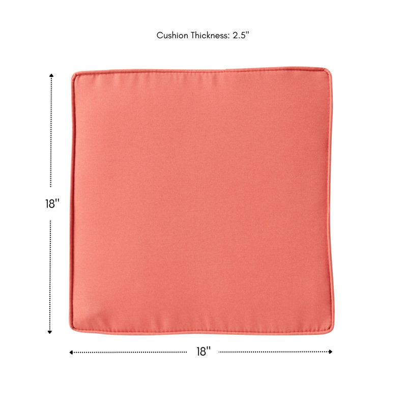 Sunbrella Outdoor Dining Chair Seat Pad, Coral