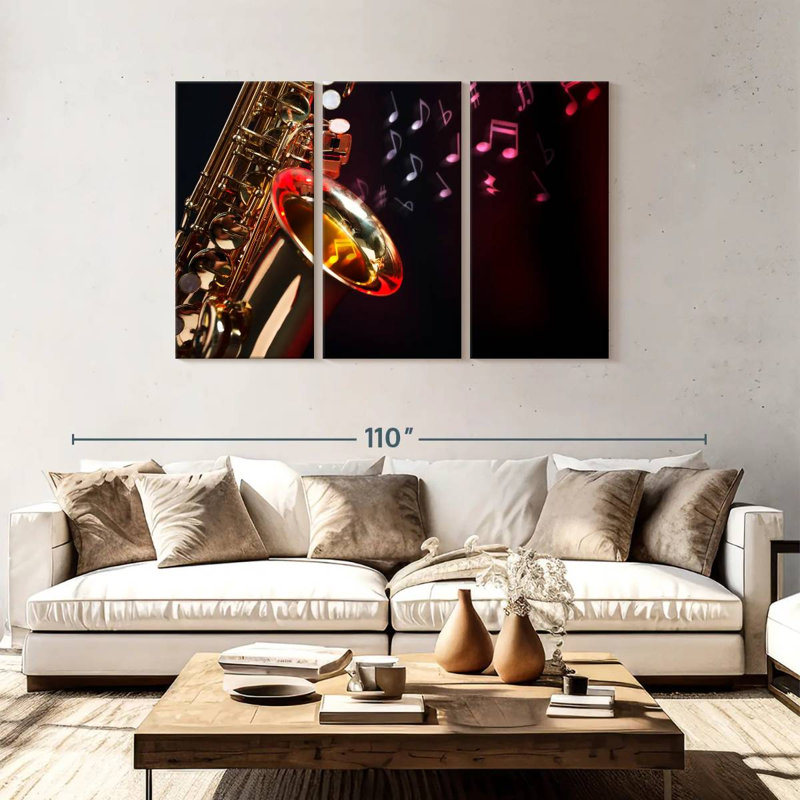 Abarca Saxophone Musical Notes, 48" H x 74" W
