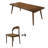 Marwa 6 - Person Pine Solid Wood Solid Wood Top Four Leg Dining Set-1683873851