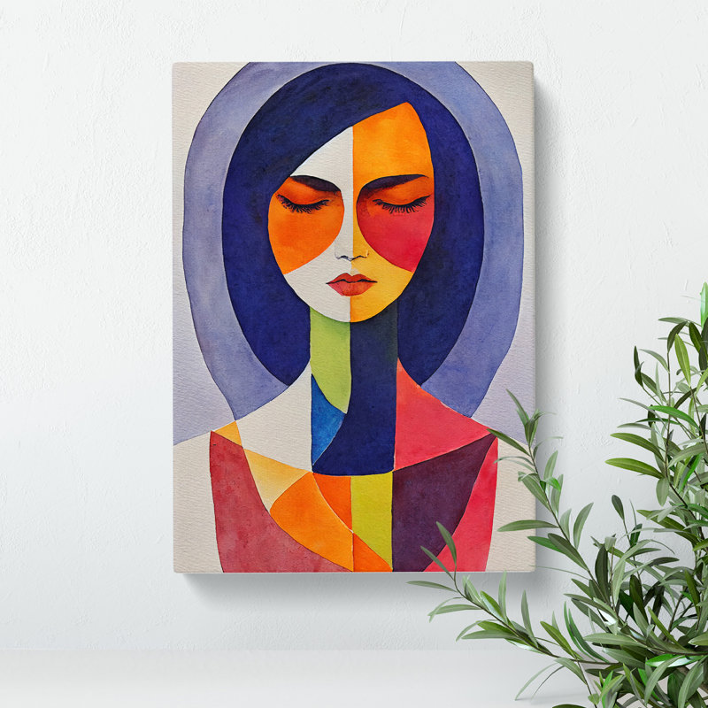 Woman Abstract Watercolour No.6 - Wrapped Canvas, 76cm H x 50cm W x 3cm D